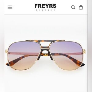 Freyrs Logan Aviator Sunglasses - Brown and Gold